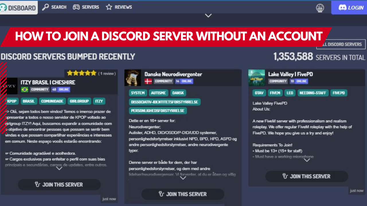 How to join a Discord Server without an account